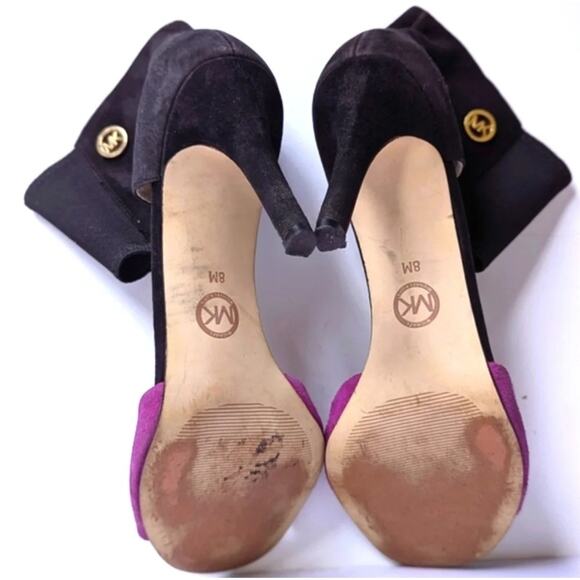 Michael Kors Sivian Bootie Suede Pomegranate Stiletto 4.5” Heels Size 8 M - Picture 10 of 11